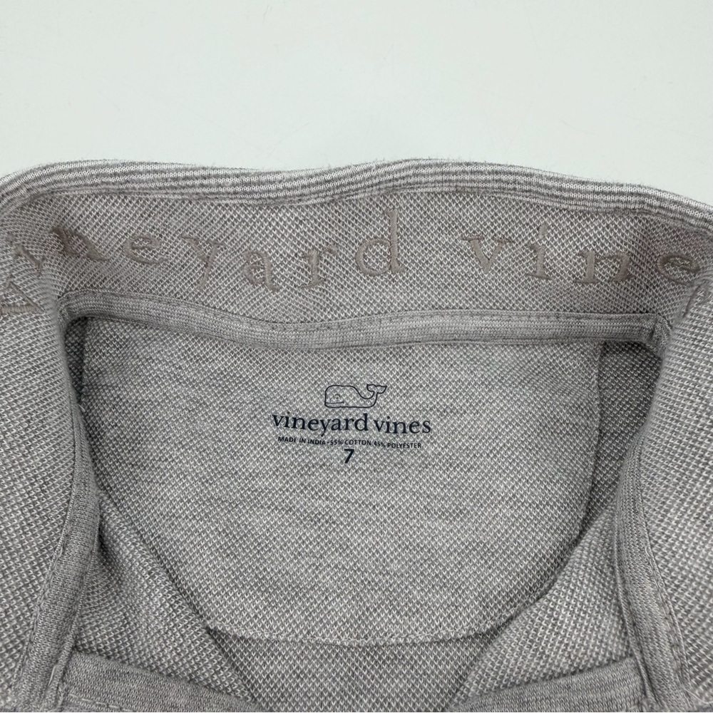 Vineyard Vines Grey Quarter Zip Pullover Boys Kids 7 - Picture 2 of 3
